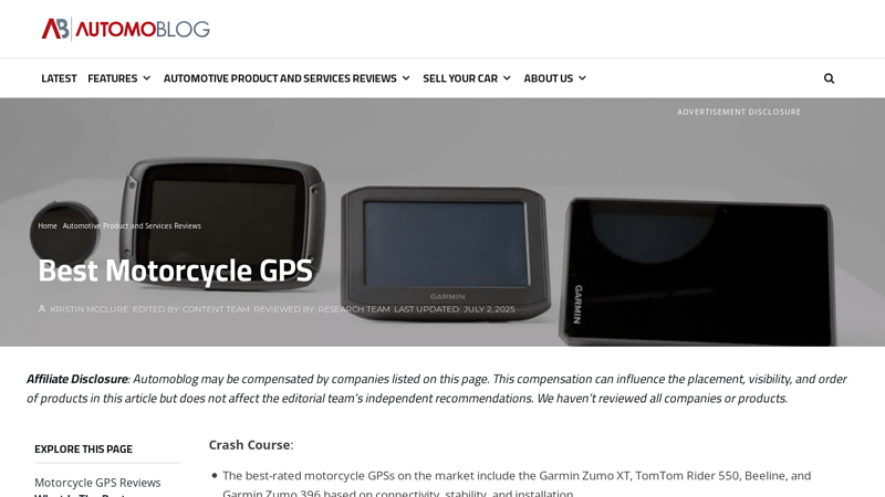 Best Motorcycle GPS (2025) - Automoblog