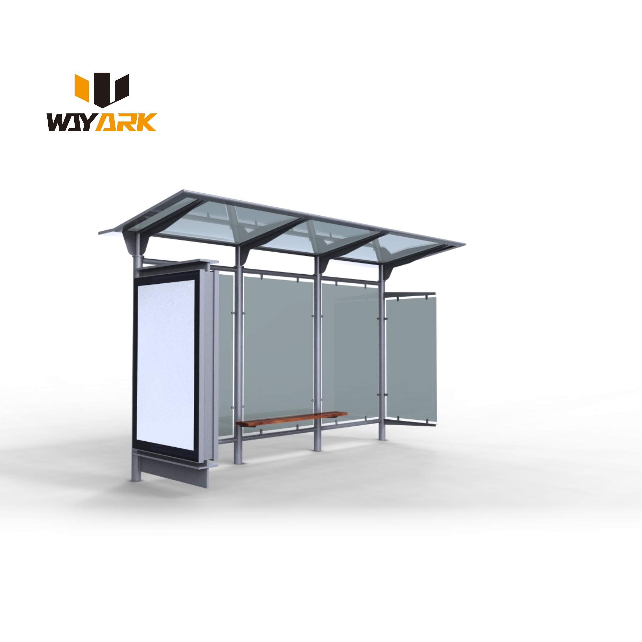 High Quality Customized Modern Aluminum Alloy Bus Stop Shelters Urban Public Rectangle Shaped Bus Shetler