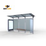 High Quality Customized Modern Aluminum Alloy Bus Stop Shelters Urban Public Rectangle Shaped Bus Shetler