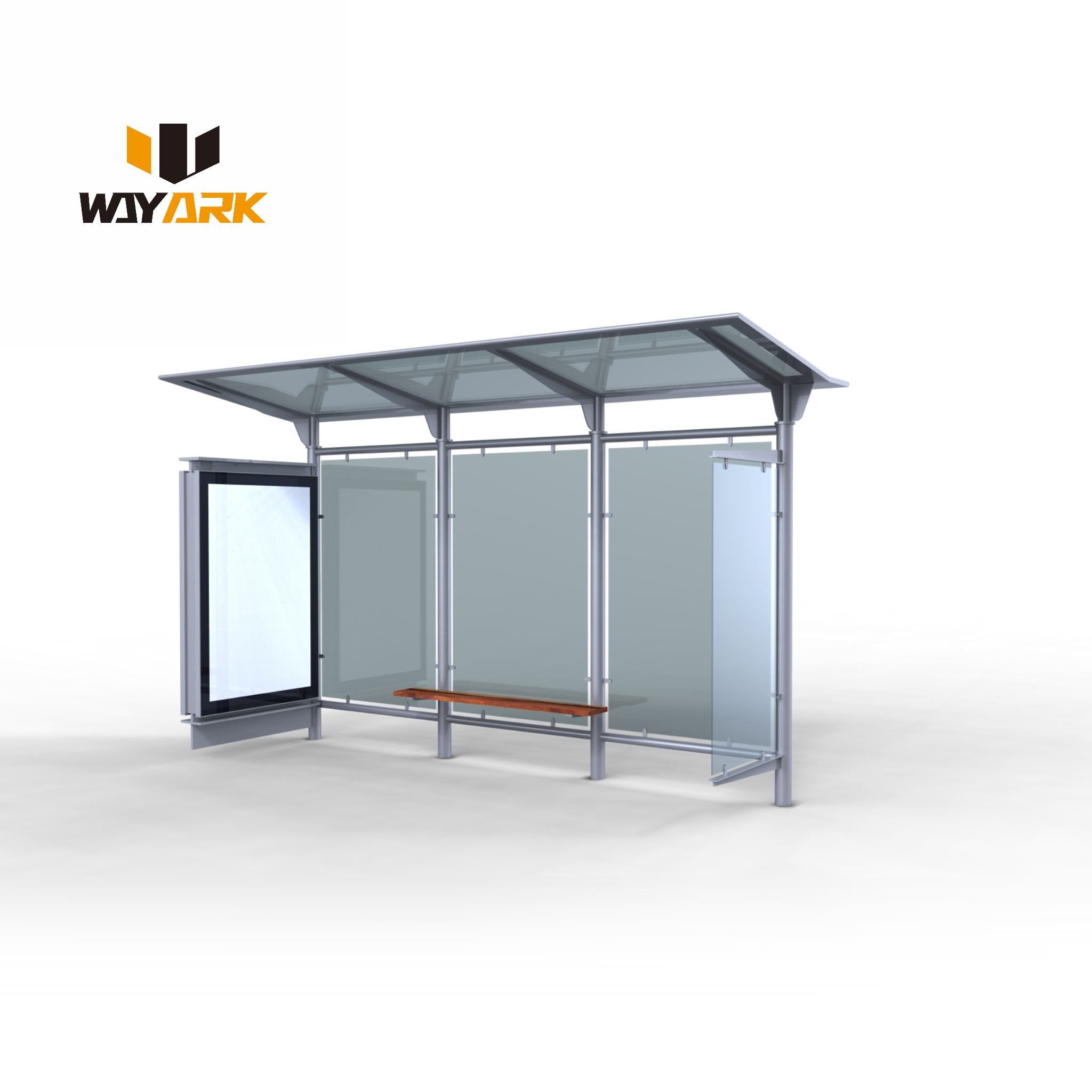 High Quality Customized Modern Aluminum Alloy Bus Stop Shelters Urban Public Rectangle Shaped Bus Shetler
