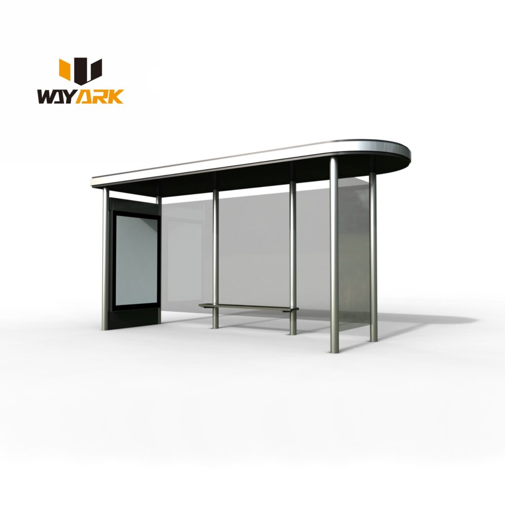 Modern design stainless steel galvanized steel bus shelter bus stop with smart city system